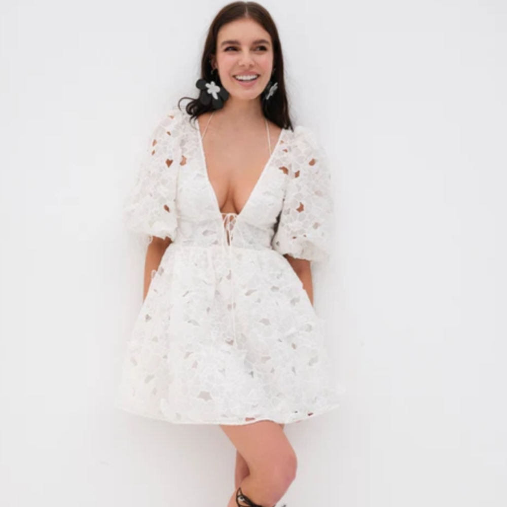 For Love And Lemons White Mini Dress
